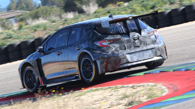 Tom Ingram testing Toyota Corolla